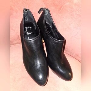 Franco Sarto the artist's collection Platform Ankle Boot black lea sz 8.5